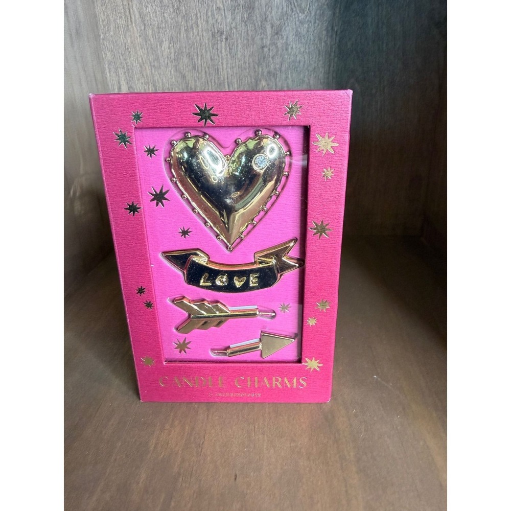 Anthropologie Candle Charms Love Heart Arrow Gold Tone Set New in Box - Picture 2 of 4